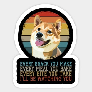 Urban Bark Brigade Shiba I'll Be Watching You Tee for Canine Admirers Sticker